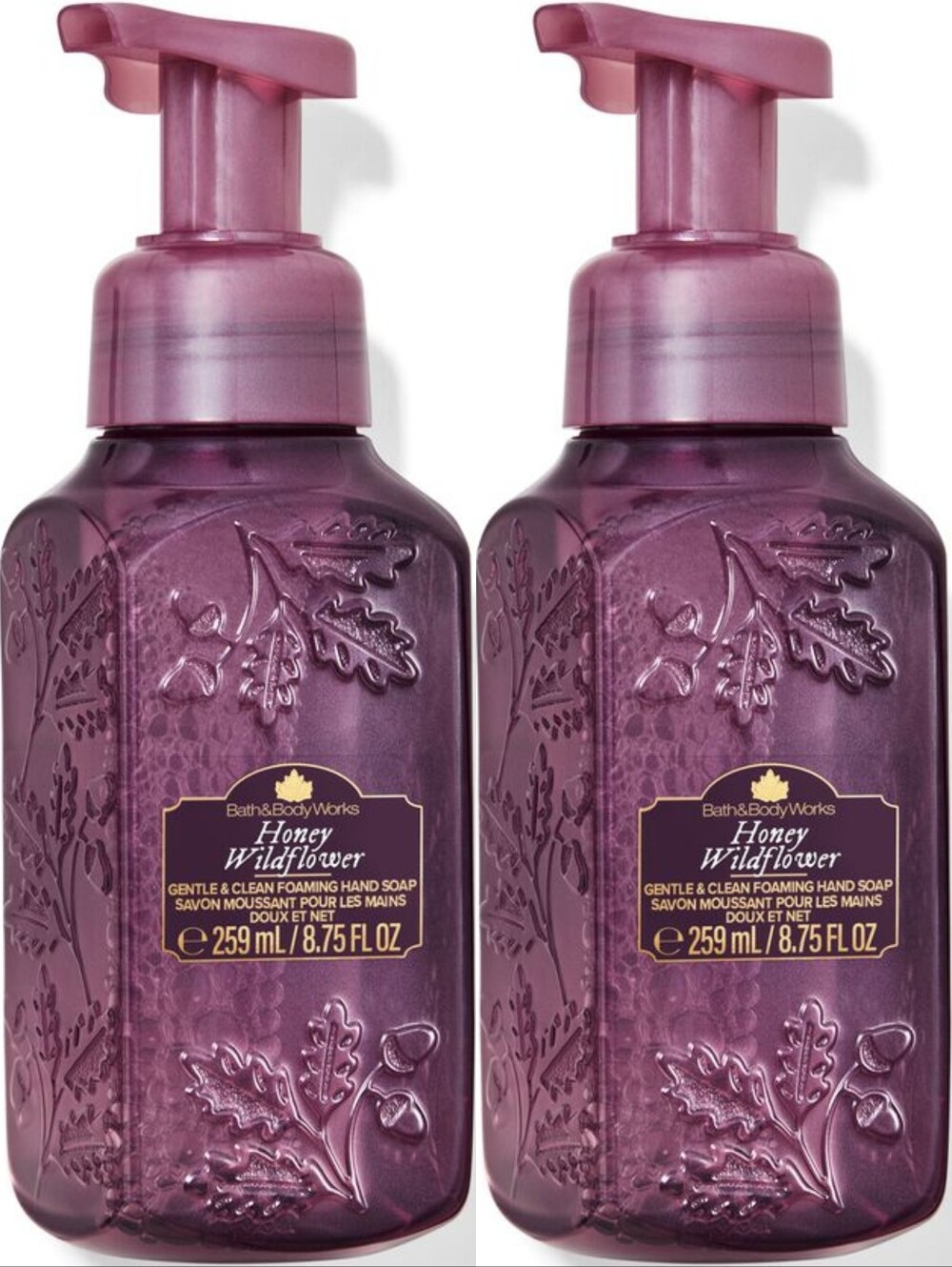 Bath & Body Works Honey Wildflower Gentle Foaming Hand Soap Set of 2 NEW Rare